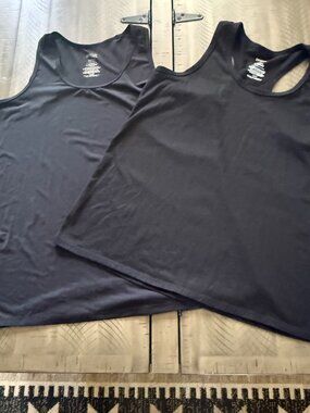 Pair - Danskin Womens XL Black Tank Top Athletic Workout Sleeveless